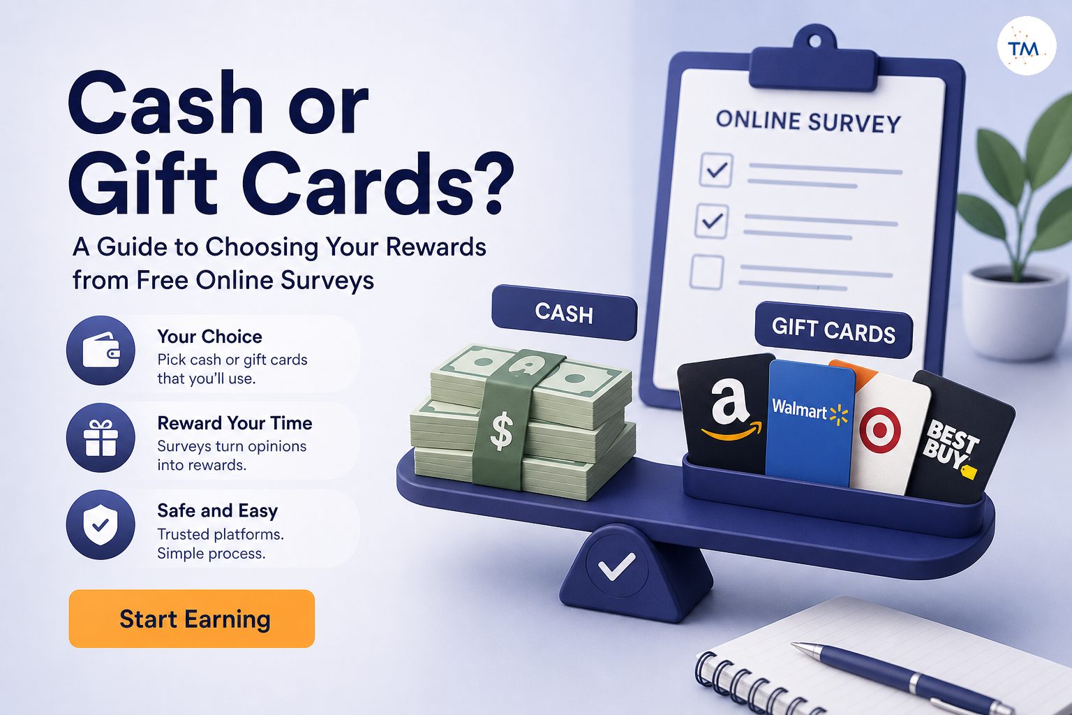 Cash or Gift Cards? A Guide to Choosing Your Rewards from Free Online Surveys