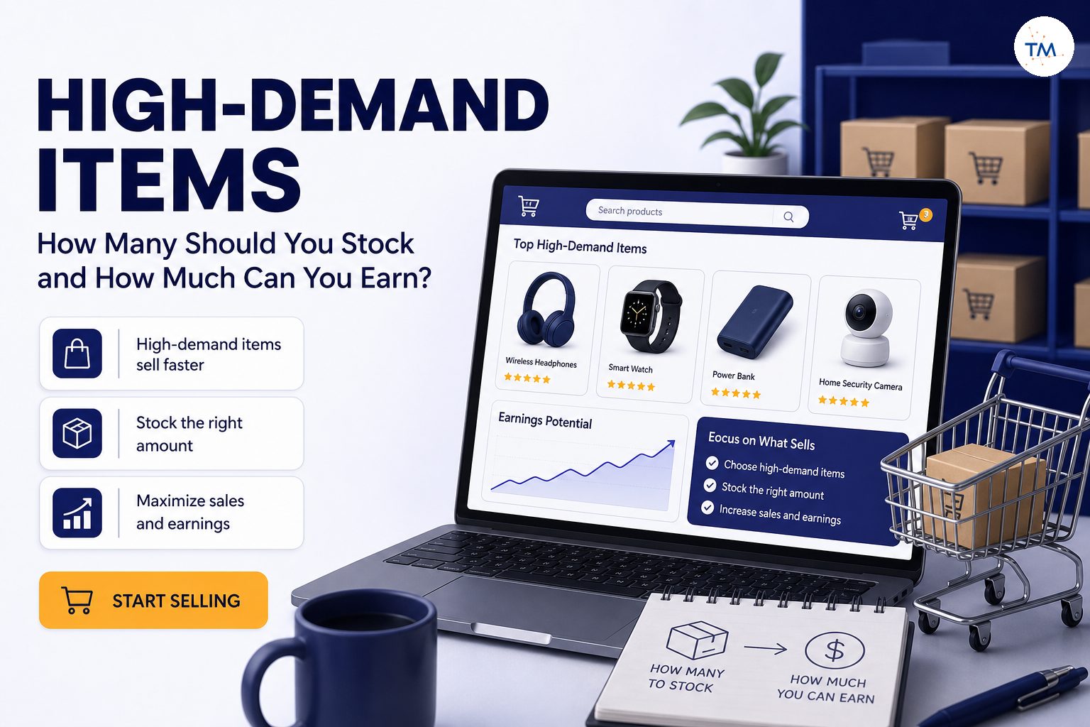 High-Demand Items to Sell Online: How Many Should You Stock and How Much Can You Earn?