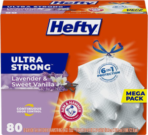Hefty Ultra Strong Tall Kitchen Trash Bags, Lavend...