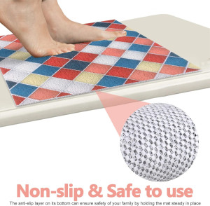 Shower Mat Non Slip, Soft Comfort Massag Bathtub m...