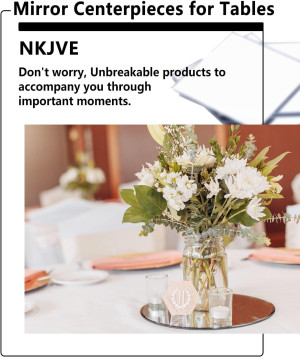 Unbreakable Mirror Centerpieces for Tables, 12 Pcs...
