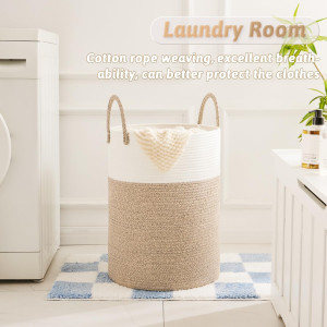 Laundry Basket,Woven Cotton Rope Laundry Hamper,60...