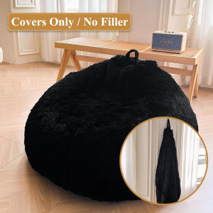 XeGe Fluffy Stuffed Animal Storage Bean Bag Chair...