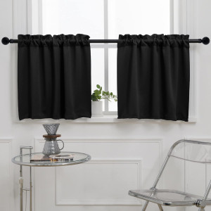 Pickluc 24 Inch Long Tier Curtains for Small Windo...