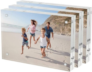 AITEE 4x6 Acrylic Picture Frames 3 Pack, 20% Thick...
