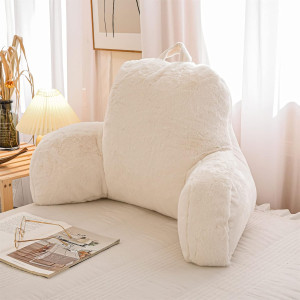 A Nice Night Faux Fur Reading Pillow Bed Wedge Lar...