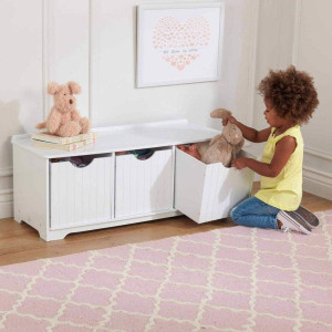 KidKraft Nantucket Wooden Storage Bench with Three...