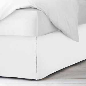 Nestl White Bed Skirt Queen Size - 14 Inch Drop Br...
