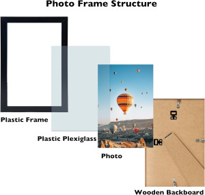 8.5x11 inch Picture Frame Black for Certificate Po...