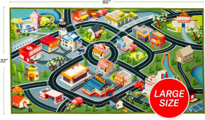 Kids Car Rug Play Mat - Vibrant Kids Carpet for To...