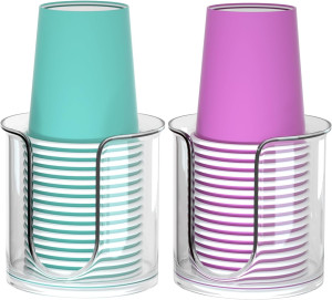2 Pack Bathroom Cup Dispenser - Countertop 3 oz Ba...