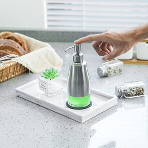Soap Dispenser with Coaster and Stickers, Brushed...