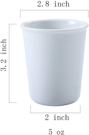 2 Pcs Simple White Ceramic Mouthwash Cups, Bathroo...