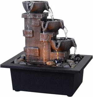 Home Décor Imitation 3-Tier Stone Wall Tabletop Fo...