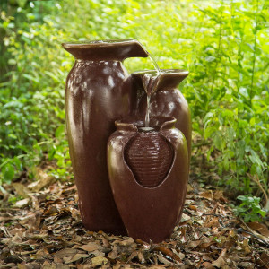 Teamson Home Jar 3 Tiered Floor Waterfall Fountain...