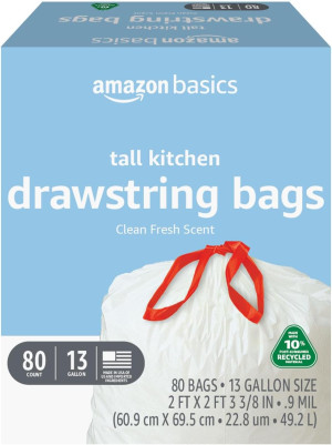Amazon Basics - Tall Kitchen Trash Bags, 13 Gallon...