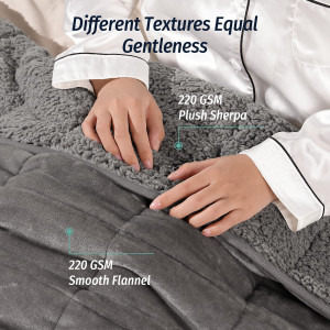 Wemore Sherpa Fleece Weighted Blanket for Adult, 1...