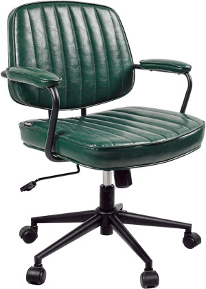 Arts Wish Mid Century Office Chair, Green Leather...