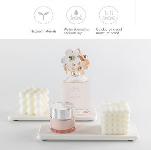 2 PCS Bathroom Stone Trays, Diatomite Coasters, Ki...