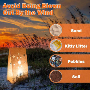 70PCS White Luminary Bags Fireworks Cutout Flame R...