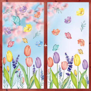 Horaldaily 67 PCS Spring Summer Window Cling Stick...