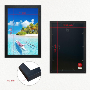 VCK Poster Frame 11x17 Set of 3, Wood Black Pictur...