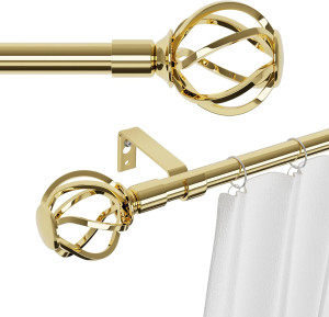 Gold Curtain Rods for Windows 66 to 120 with Cage...