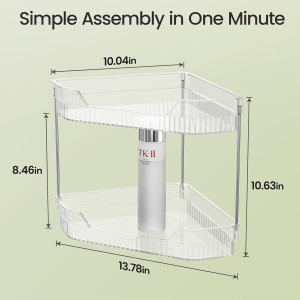 2-Tier Corner Bathroom Counter Organizer, Diamond-...