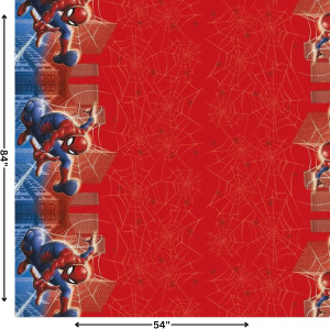 Spiderman Tablecloth (54" x 84") 1 Count - Red and...