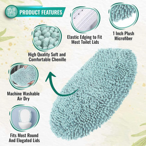 MAYSHINE Plush Shaggy Standard Toilet Seat Lid Cov...