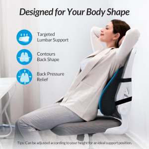 ZIKEE Lumbar Support Pillow for Office Chair with...