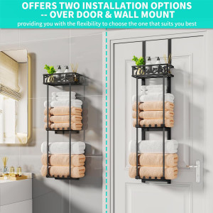 HapiRm Towel Rack Bathroom Storage - 3 Tier Over T...