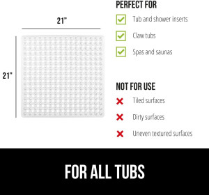 GORILLA GRIP Patented Square Shower Stall Mat, Sma...
