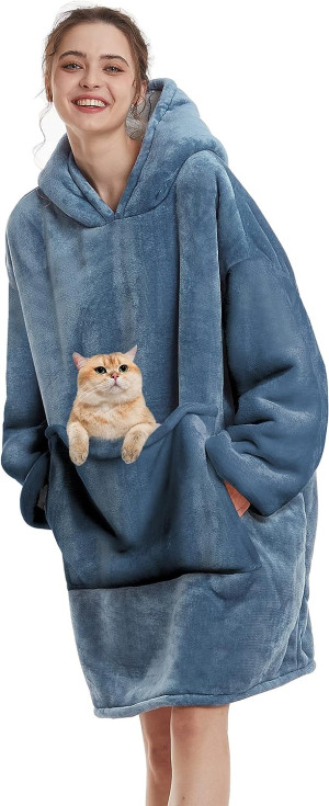 Aemilas Wearable Blanket Hoodie - Warm Sherpa Blan...