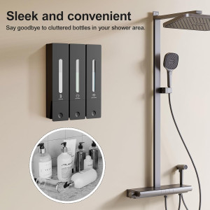 Shampoo and Conditioner Dispenser - Wall-Mounted 3...