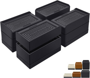 Rectangle Bed Risers, 3 Inch Heavy Duty Adjustable...