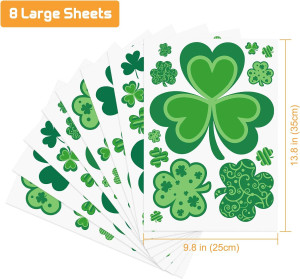 St Patricks Day Window Clings, 109 Pcs Shamrock Wi...