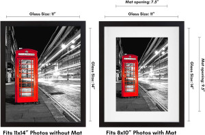 Americanflat 11x14 Picture Frame with Shatter-Resi...