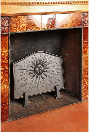 Minuteman International Sun Cast Iron Fireback, Bl...