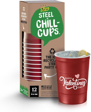 16 oz. Party Cups 'Happy Valentine's Day' Heart De...