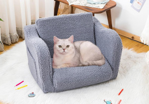 Kids Sofa Couch Fold Out, Baby Toddler Comfy Soft...