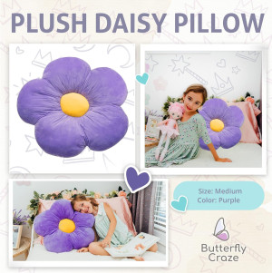 Butterfly Craze Daisy Lounge Flower Pillow - Mediu...