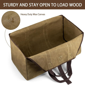 Extra Large Waterproof Firewood Log Carrier Canvas...