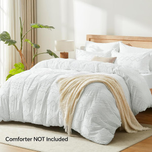 Boho Duvet Cover Queen Size - Textured Bedding Set...