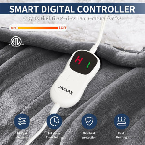 Heated Blanket Electric Throw - 50"x60" Electric H...