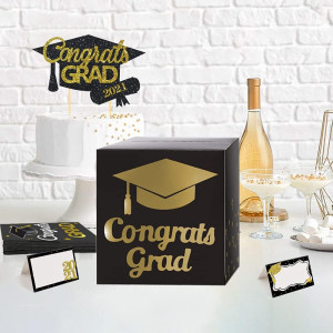 Graduation Card Box Holder, Congrats Grad Foldable...