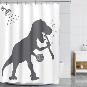 LGhtyro Funny Dinosaur Shower Curtain Set, Dino Sh...