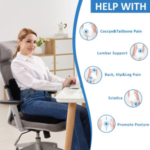 SAIREIDER Seat Cushion and Lumbar Support Pillow f...