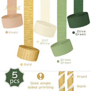 AOBKIAT Wedding Party Decorations, 5 Rolls Olive G...