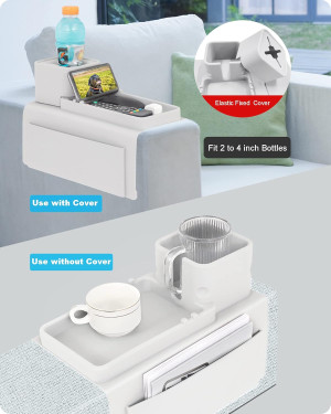 Couch Cup Holder Tray, VIENFUT Silicone Anti-Slip...